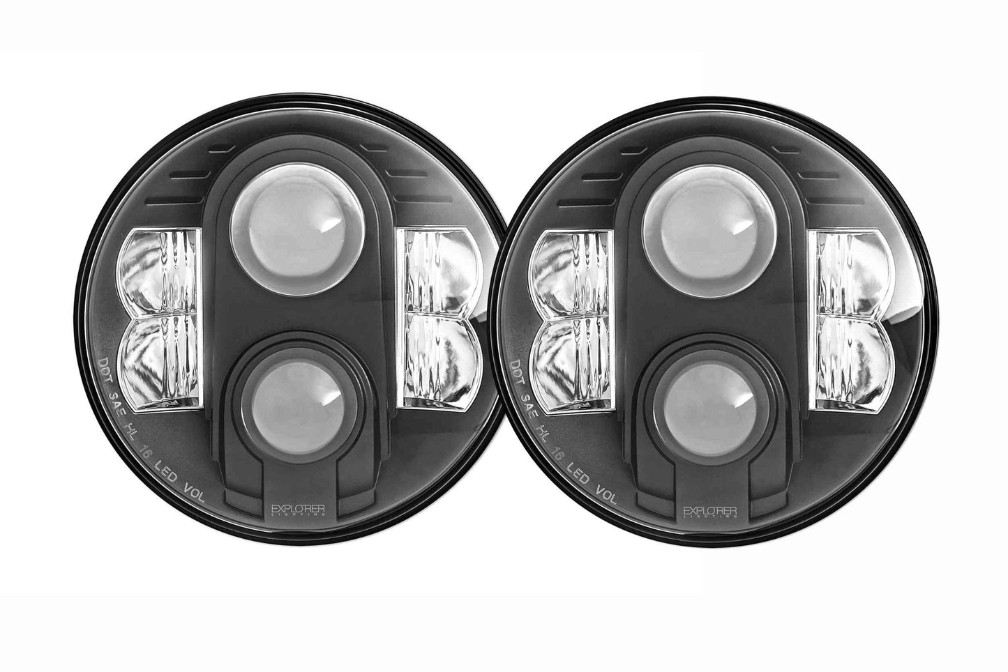 2pcs 7 in. Round LED Offroad Driving Light <br> 07-18 Jeep Wrangler(JK)