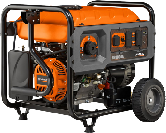 Generac RS8000E 8000W/10000W Portable Generator Electric Start with 25 Foot Cord Gas New