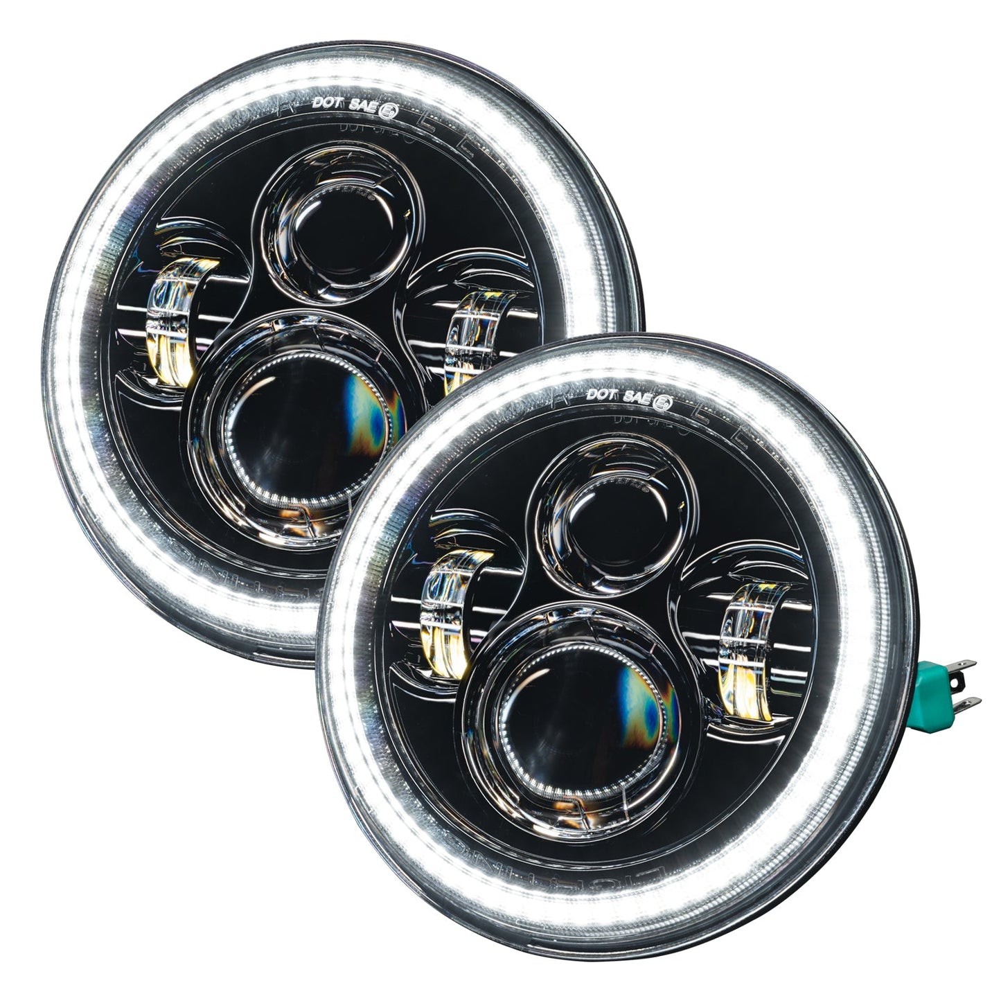 Switchback LED Halo Headlights <br>07-18 Jeep Wrangler JK