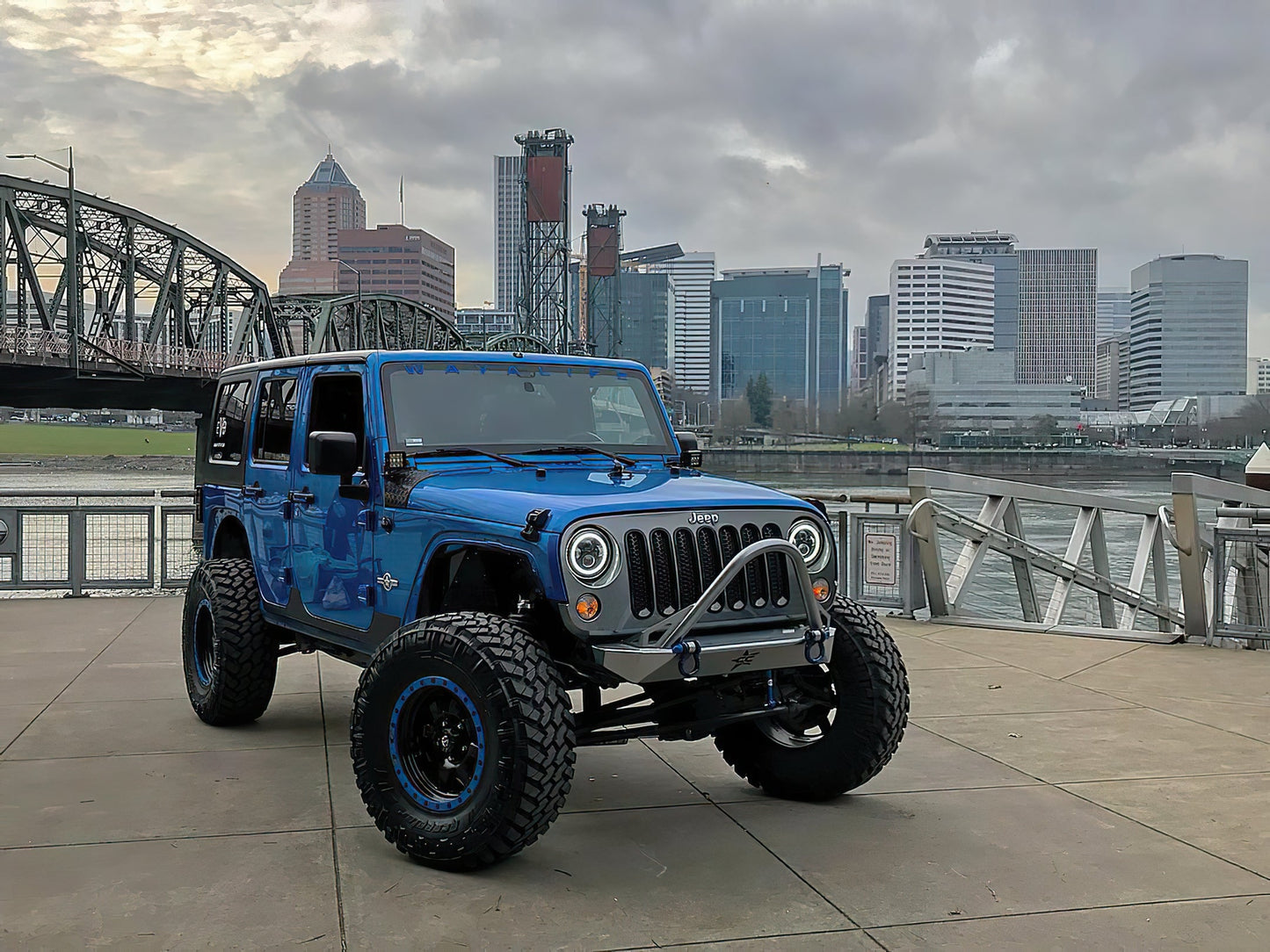 Switchback LED Halo Headlights <br>07-18 Jeep Wrangler JK