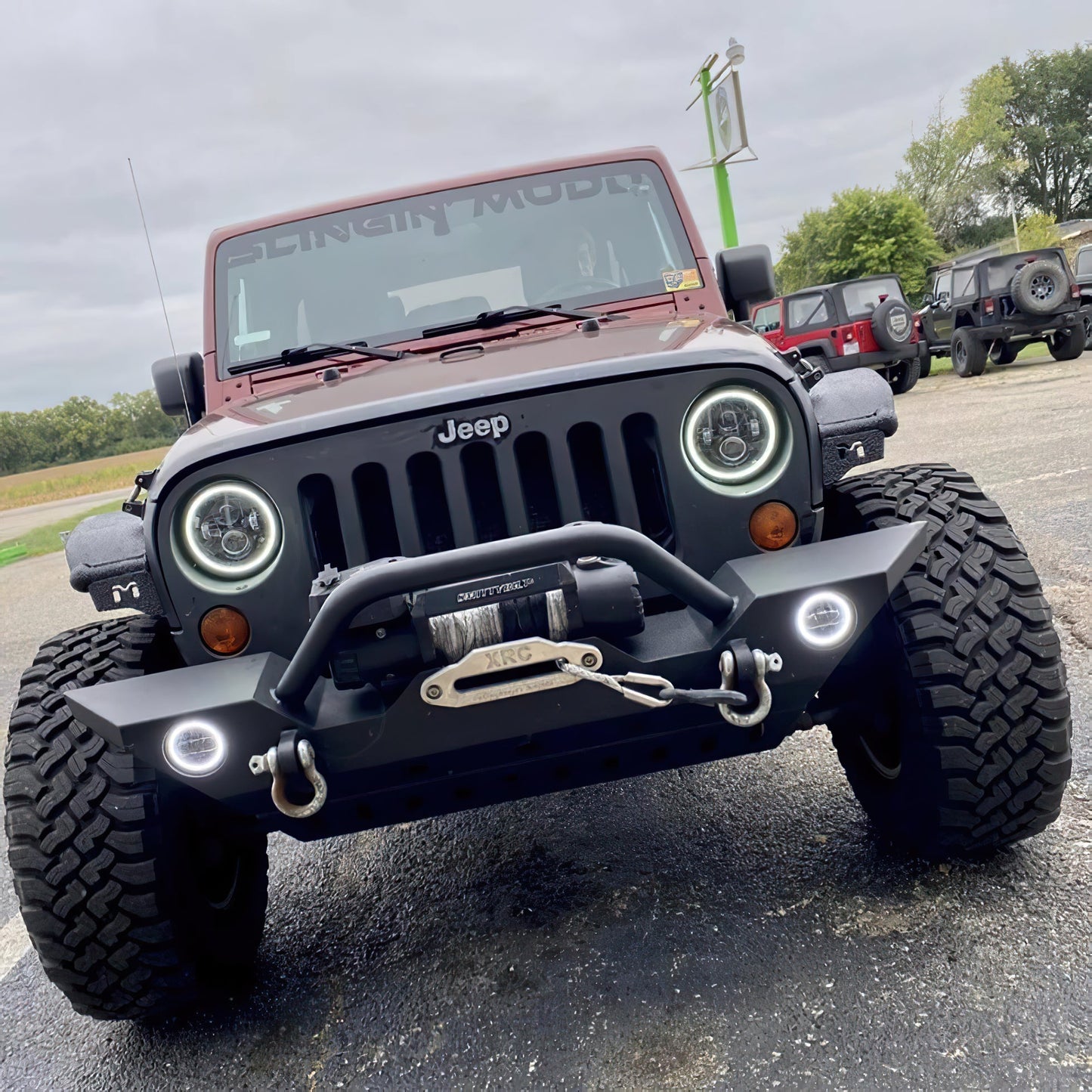 Switchback LED Halo Headlights <br>07-18 Jeep Wrangler JK