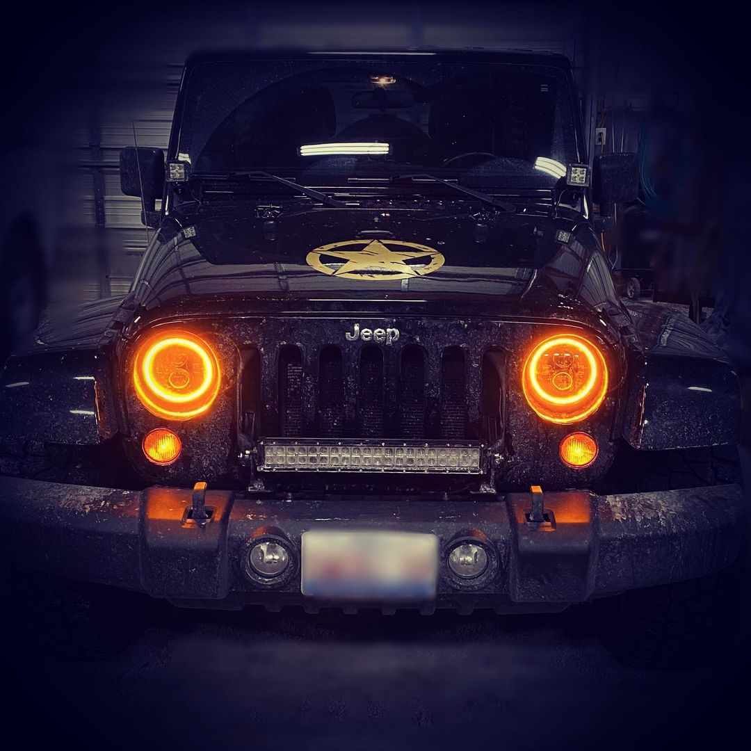 Switchback LED Halo Headlights <br>07-18 Jeep Wrangler JK