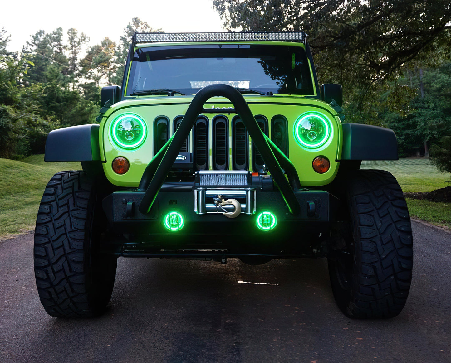 7 in. High Powered LED Headlights Black Bezel Dynamic ColorSHIFT