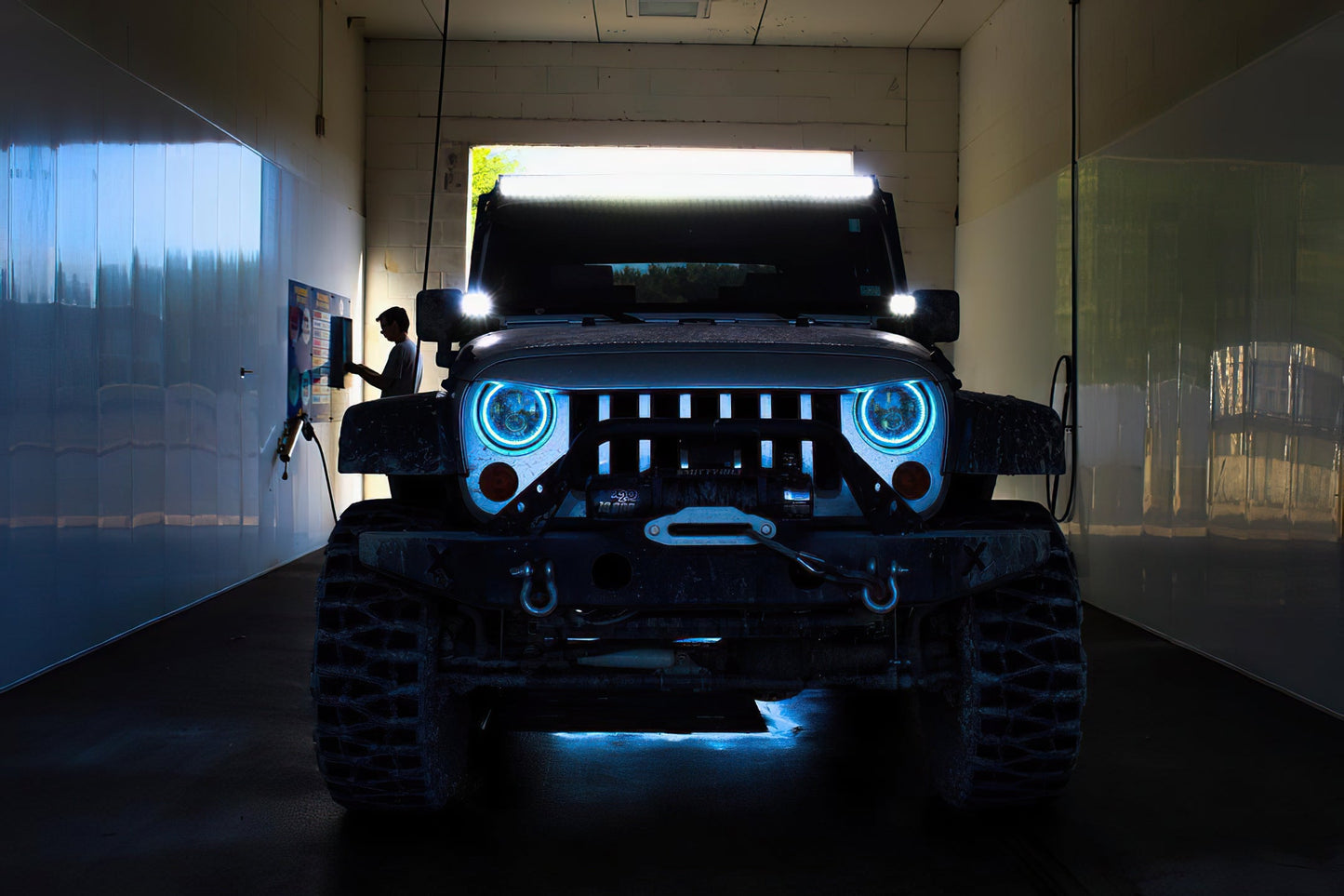 7 in. High Powered LED Headlights Black Bezel Dynamic ColorSHIFT