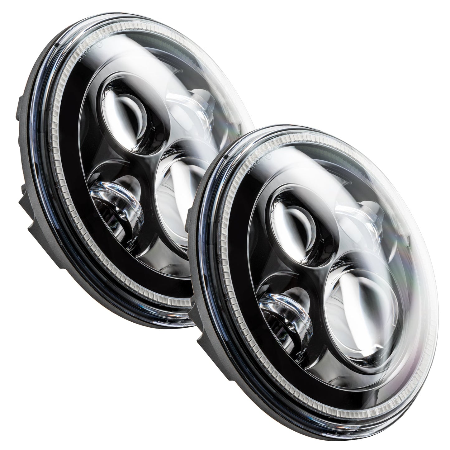 7 in. High Powered LED Headlights Black Bezel