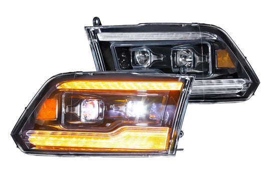 XB LED Headlights <br> 09-18 Dodge Ram (Pair / Amber DRL)