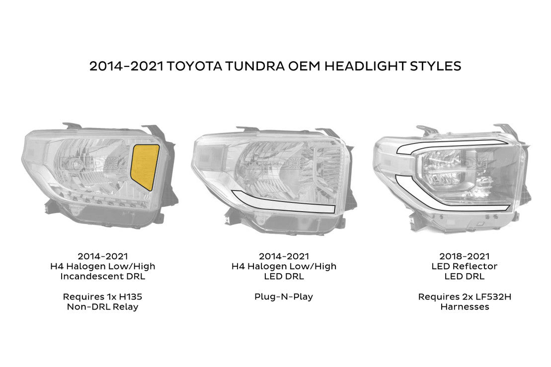 XB LED Headlights <br> 14-21 Toyota Tundra (Pair / ASM / Amber DRL) (Gen 2)