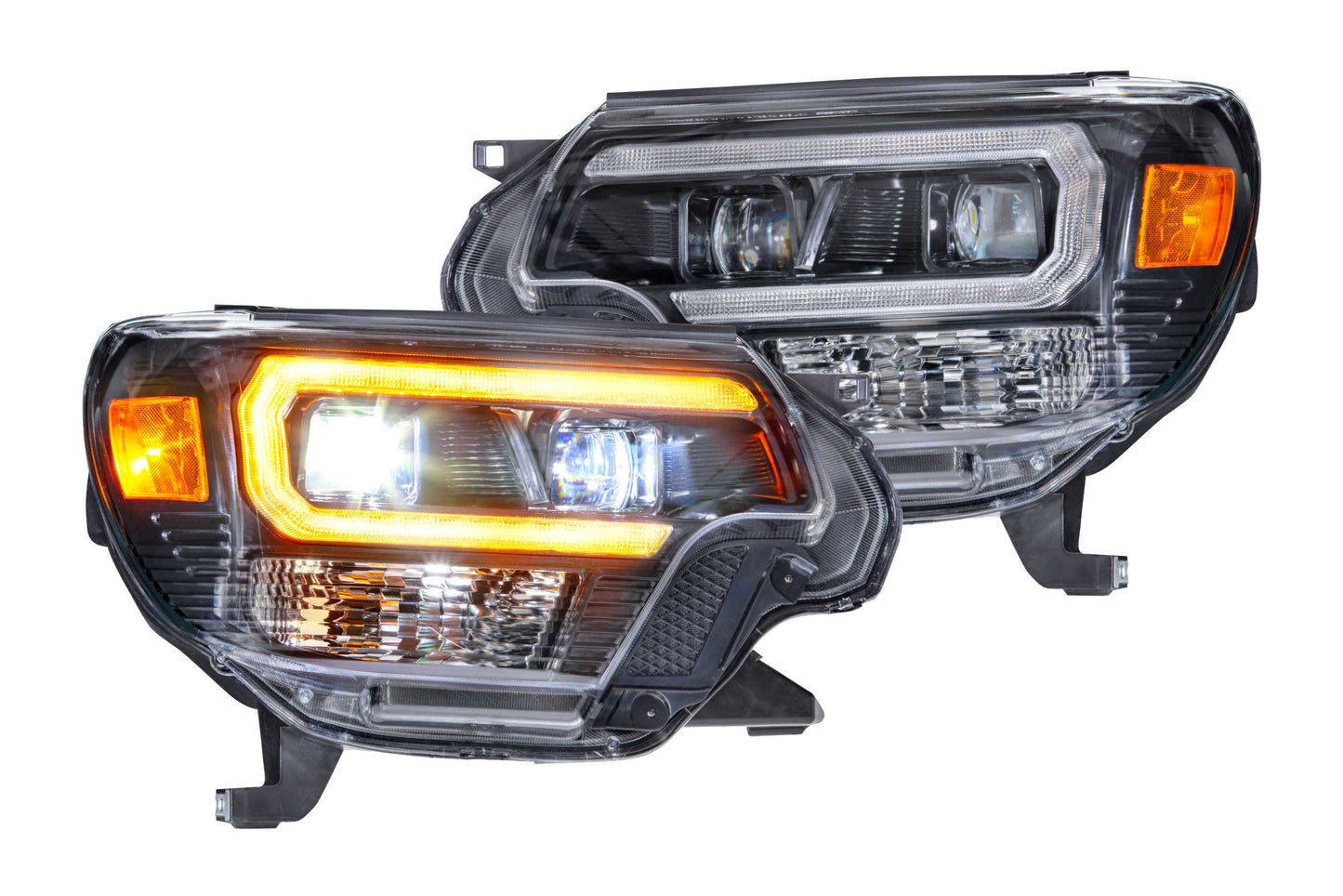 XB Hybrid LED Headlights <br> 12-15 Toyota Tacoma (Pair / ASM / Amber DRL)