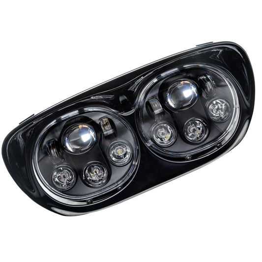 Replacement LED Headlight Black <br>Harley Road Glide