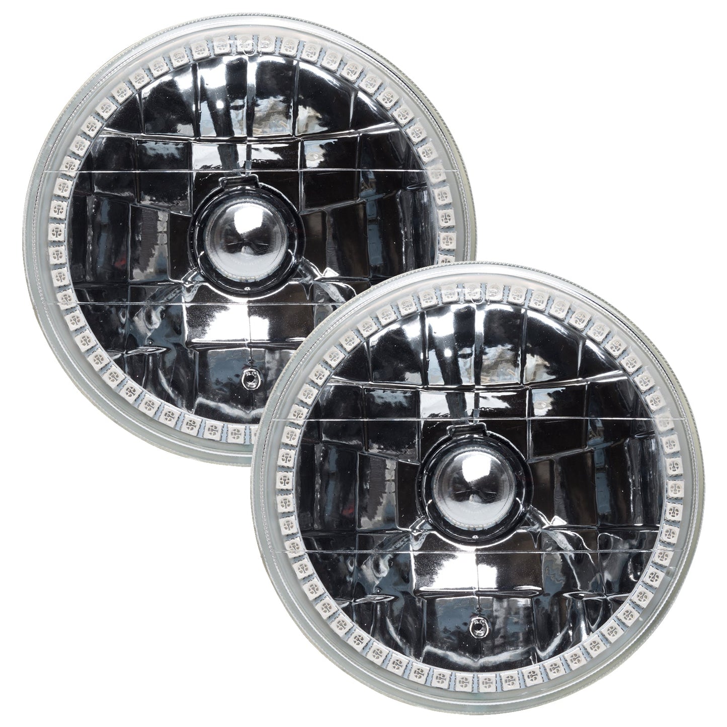 Pre-Assembled LED Halo Headlights <br>97-06 Jeep Wrangler TJ