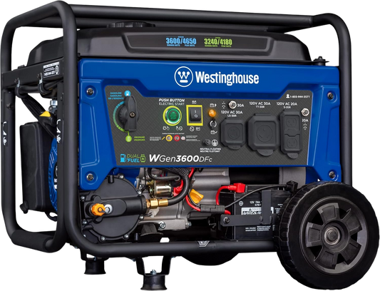 Westinghouse WGen3600DFc Generator 3600W/4650W 30 Amp Remote Start Dual Fuel New