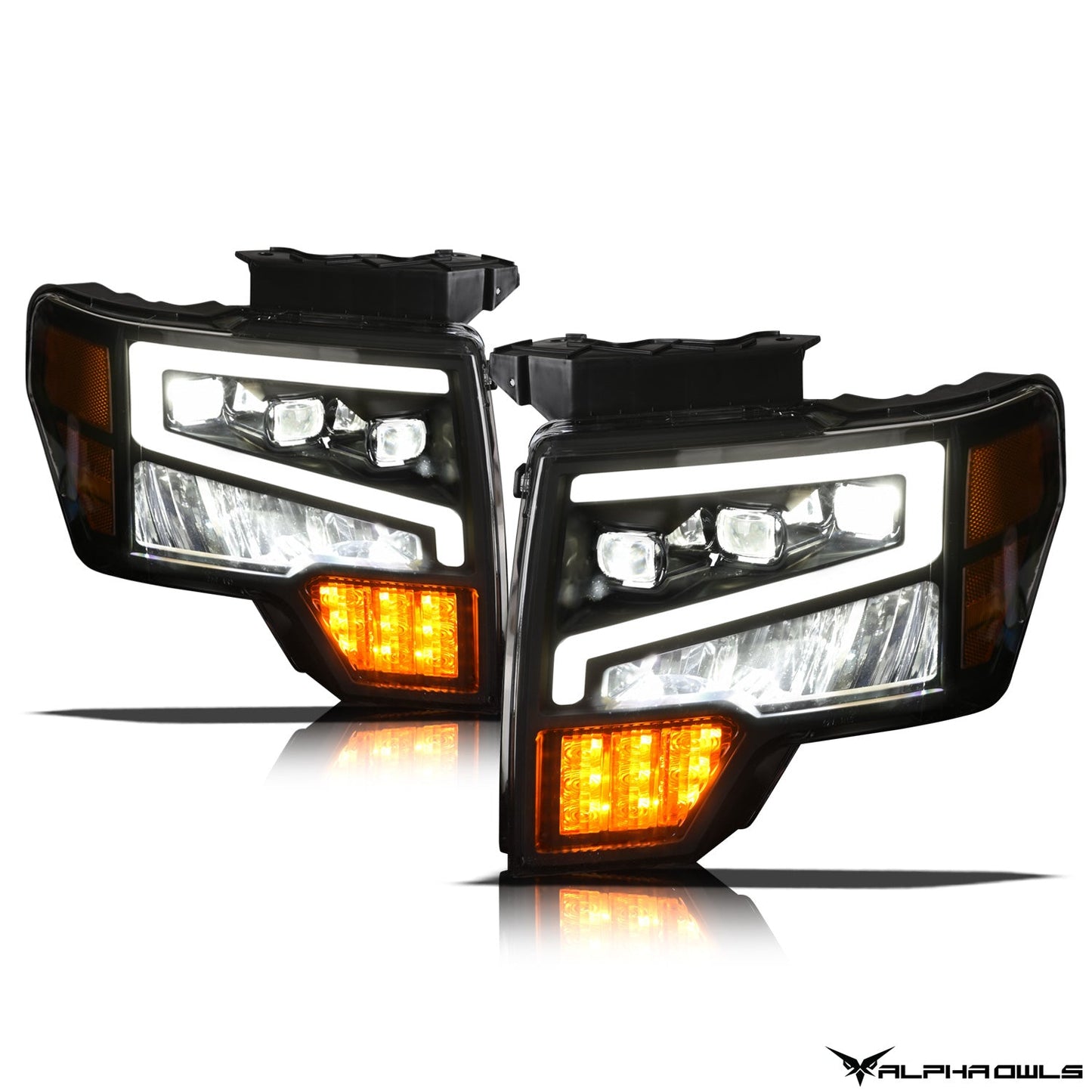 Tri-Pro Series LED Projector Headlights <br> 09-14 Ford F-150