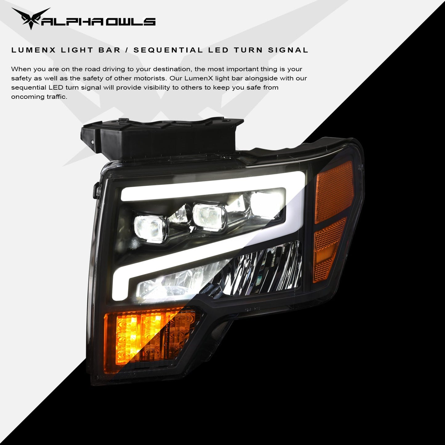 Tri-Pro Series LED Projector Headlights <br> 09-14 Ford F-150