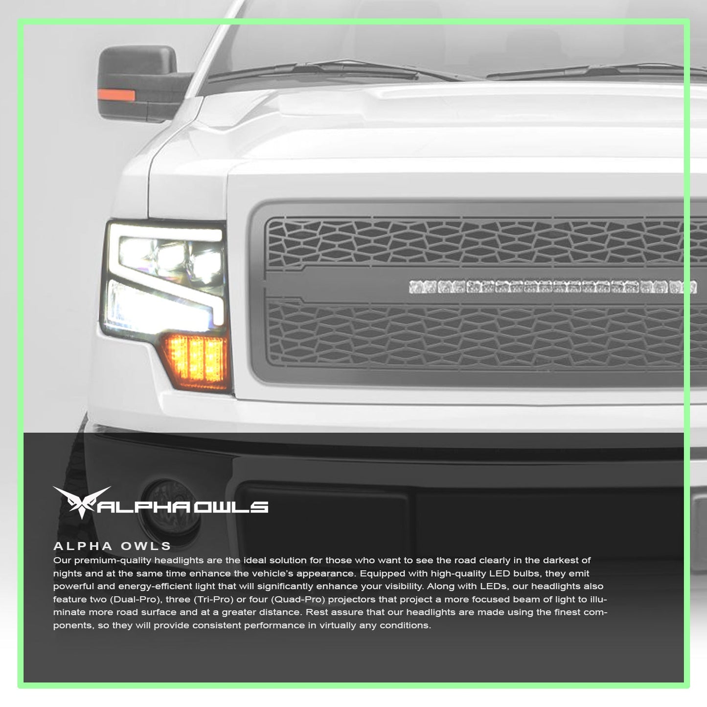 Tri-Pro Series LED Projector Headlights <br> 09-14 Ford F-150