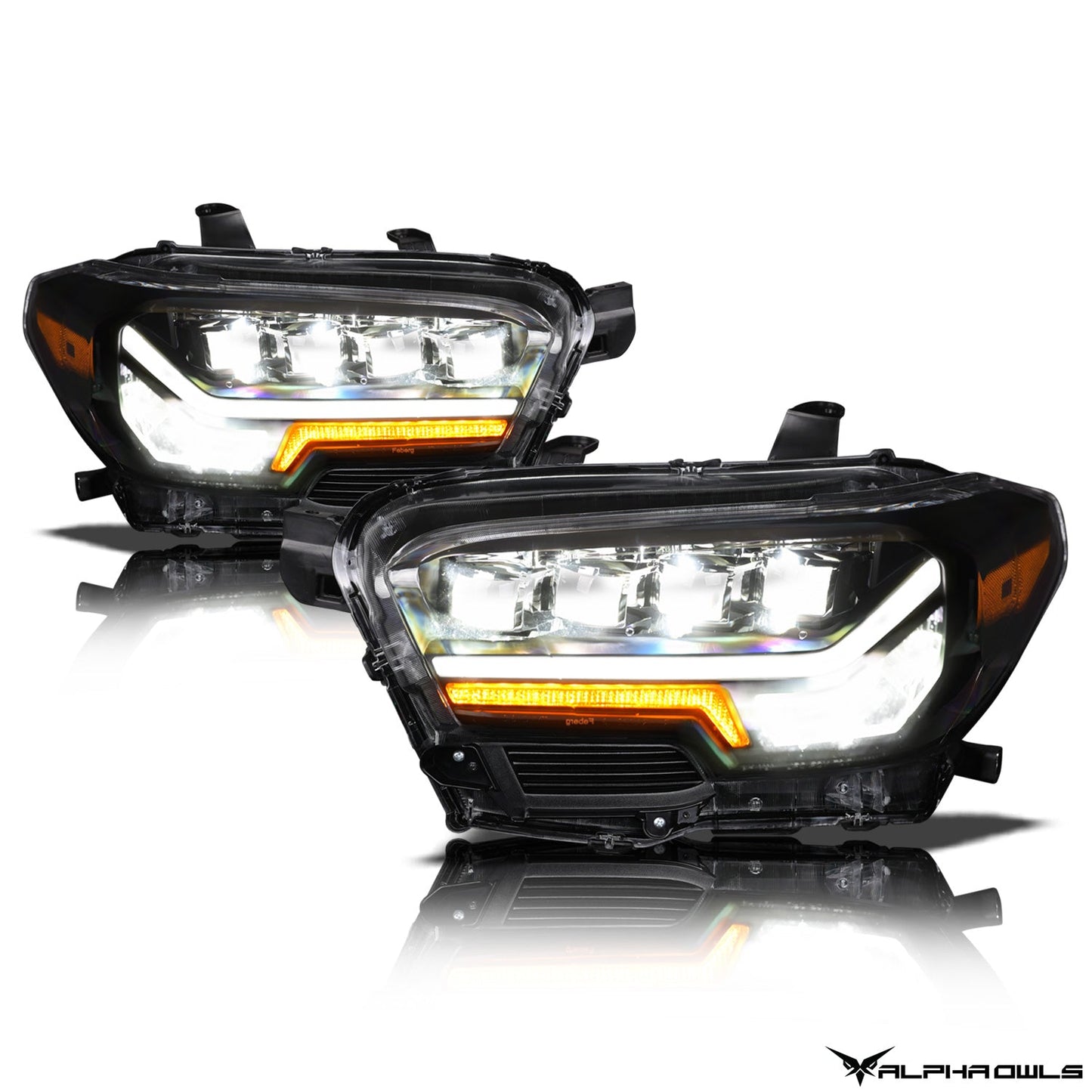 Quad-Pro Series LED DRL Projector Headlights <br> 16-22 Toyota Tacoma