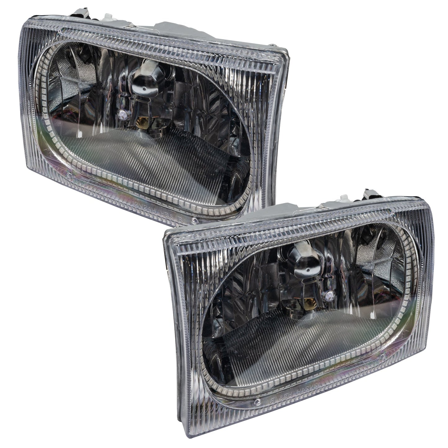 Pre-Assembled LED Halo Headlights <br>99-04 Ford F-250/350 Superduty