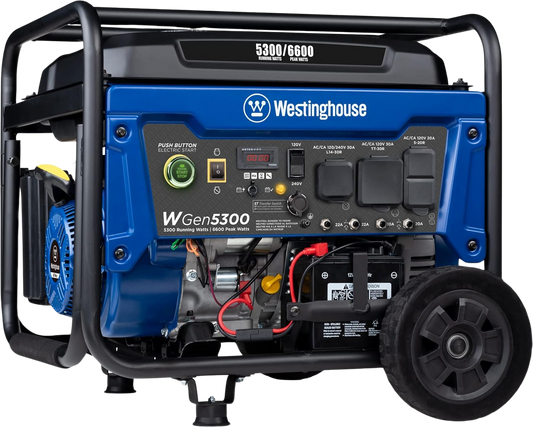 Westinghouse WGen5300 Generator 5300W/6600W 30 Amp Remote Start Gas New