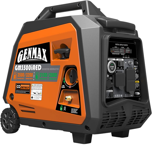 GENMAX GM3500iAED 30 Amp 3200W/3500W Remote Start Dual Fuel Inverter Generator with CO Detect New