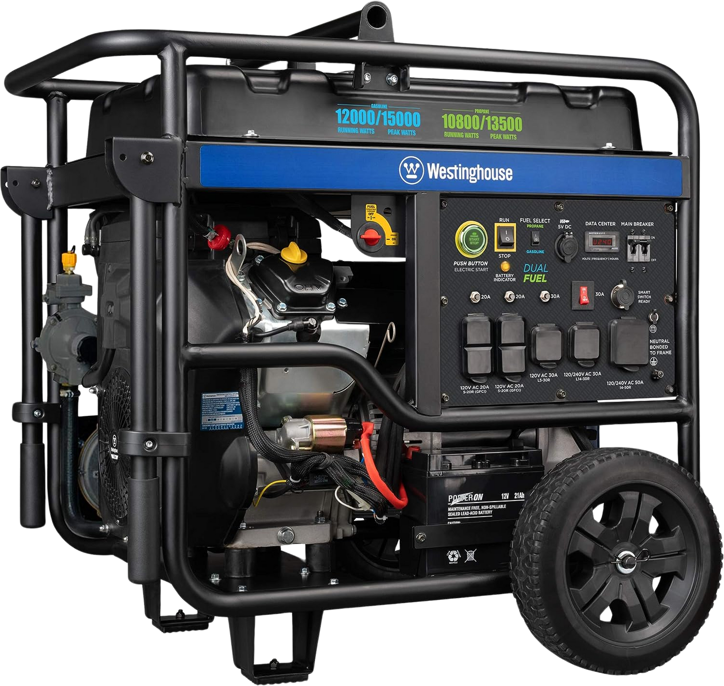 Westinghouse WGen12000DF Generator 12000W/15000W 50 Amp Remote Start Dual Fuel New