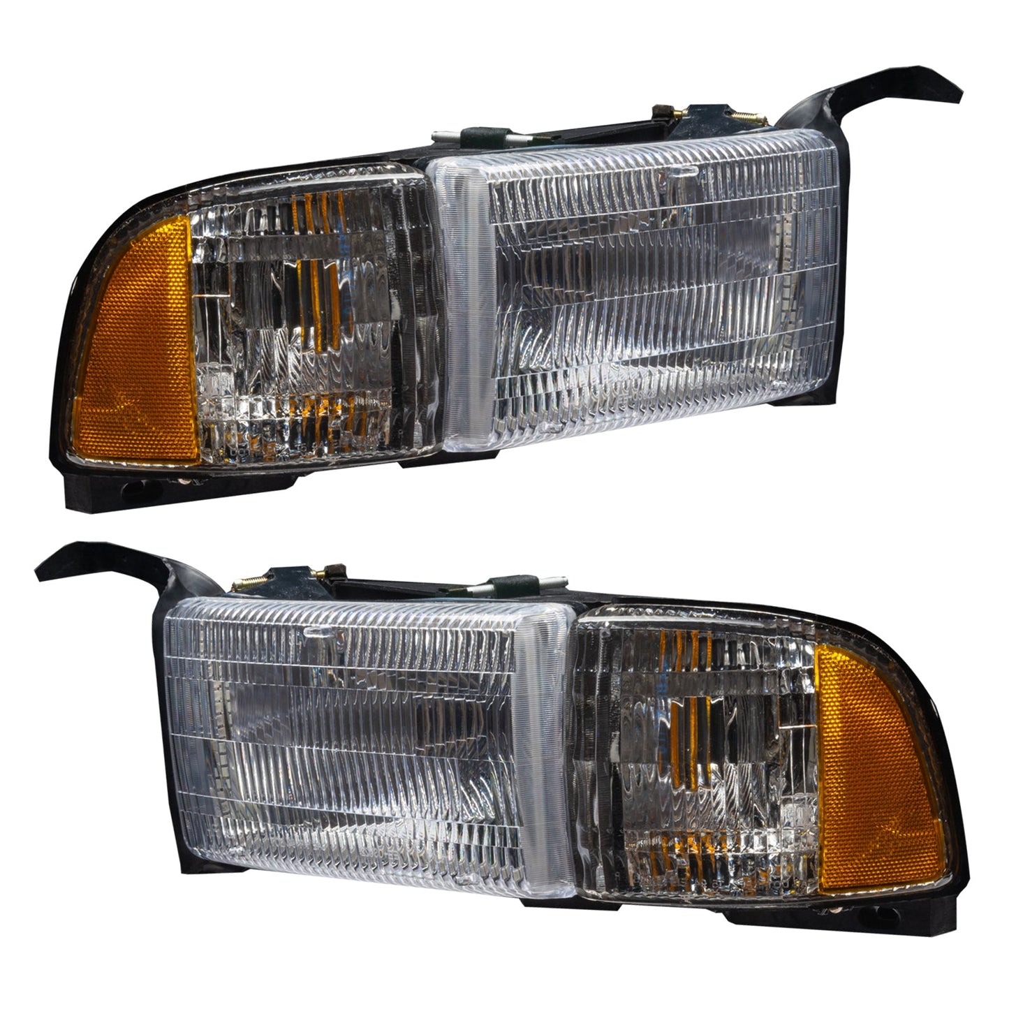 Pre-Assembled LED Halo Headlights <br>94-02 Dodge Ram