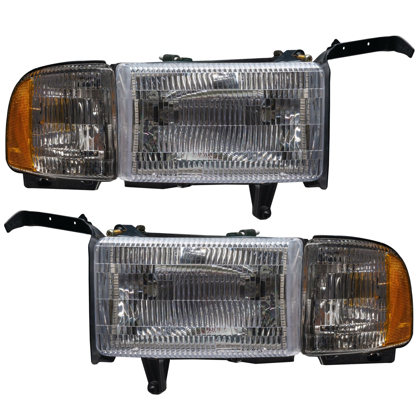 Pre-Assembled LED Halo Headlights <br>94-02 Dodge Ram