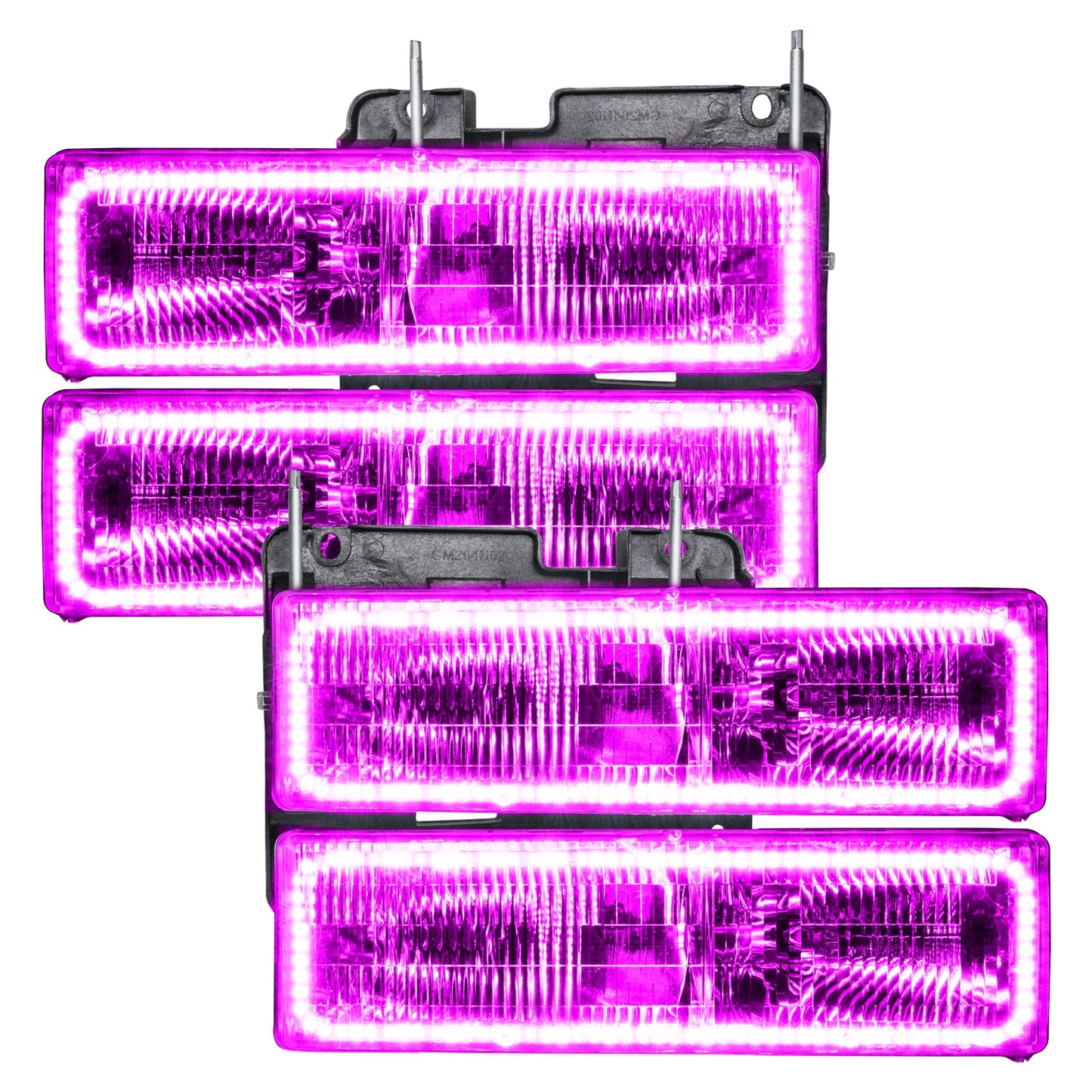 Pre-Assembled LED Halo Headlights <br>95-00 Chevy Tahoe