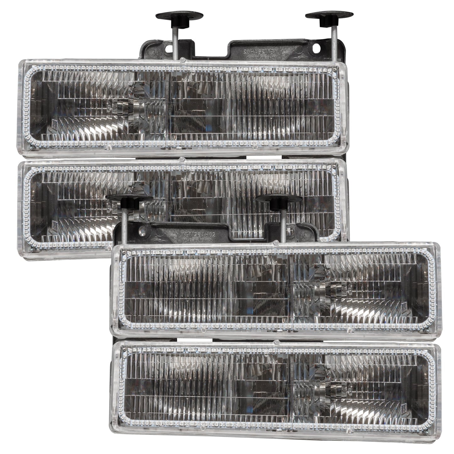 Pre-Assembled LED Halo Headlights <br>95-00 Chevy Tahoe