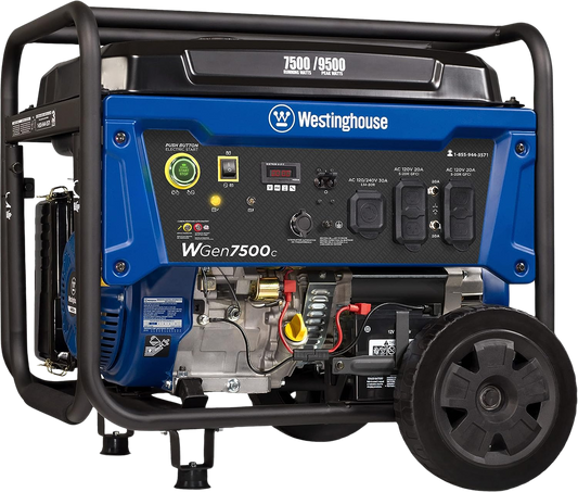 Westinghouse WGen7500c Generator 7500W/9500W 30 Amp Remote Start Gas with CO Sensor New