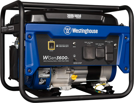 Westinghouse WGen3600v Generator 3600W/4650W 30 Amp Recoil Start Gas New