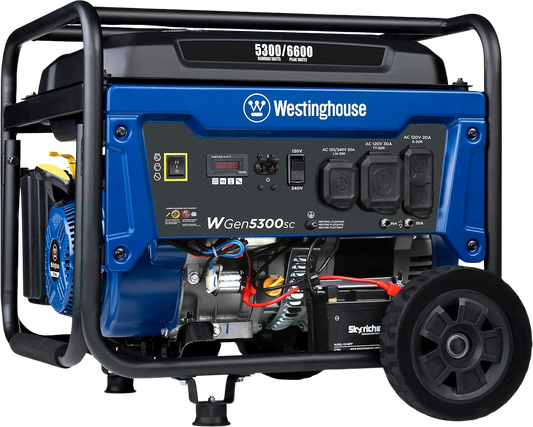 Westinghouse WGen5300sc Generator 5300W/6600W 30 Amp Electric Start Gas with CO Sensor New