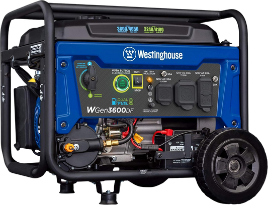 Westinghouse WGen3600DF Generator 3600W/4650W 30 Amp Remote Start Dual Fuel New