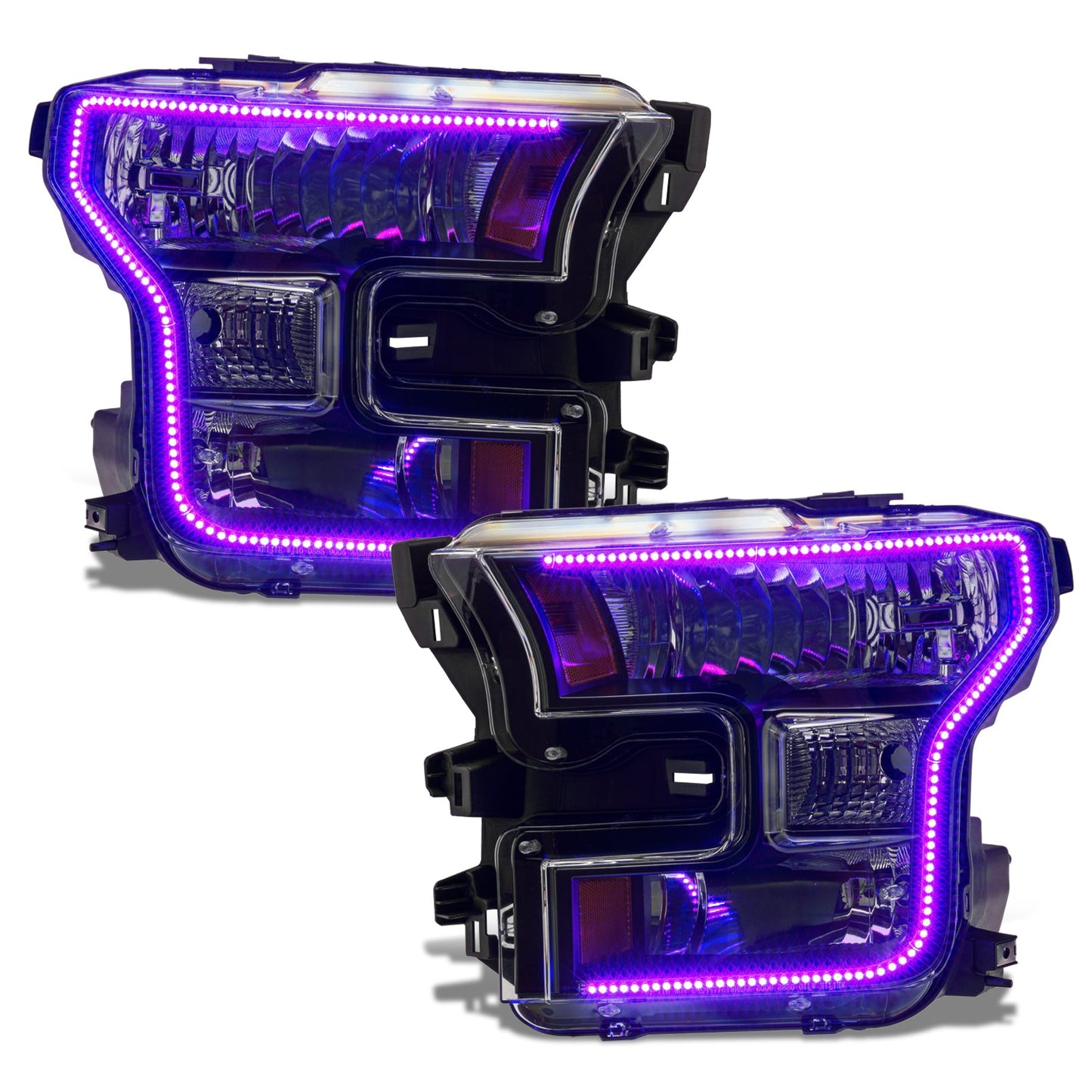 RGB+A Pre-Assembled Headlights Halogen Black Edition <br>15-17 Ford F-150