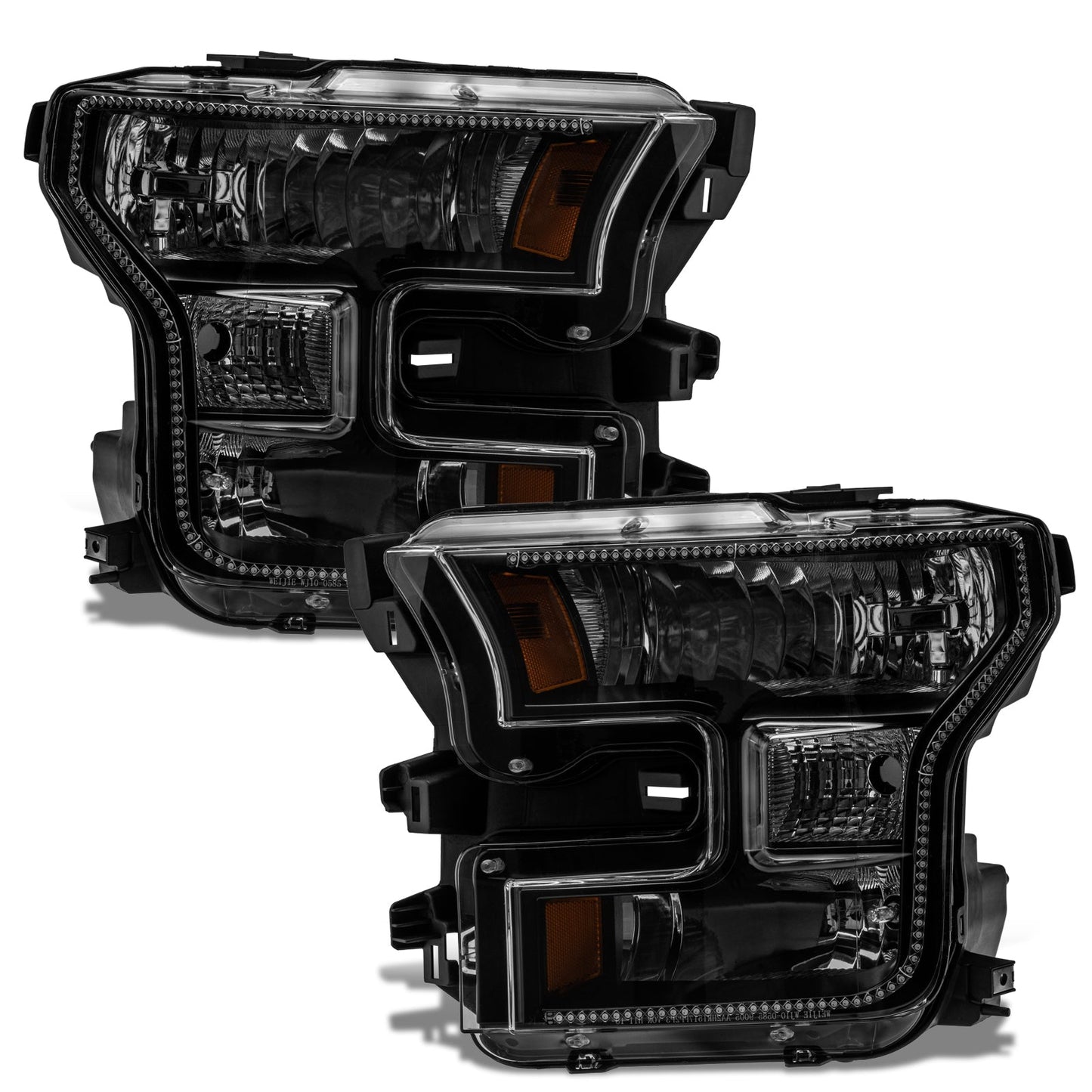 RGB+A Pre-Assembled Headlights Halogen Black Edition <br>15-17 Ford F-150