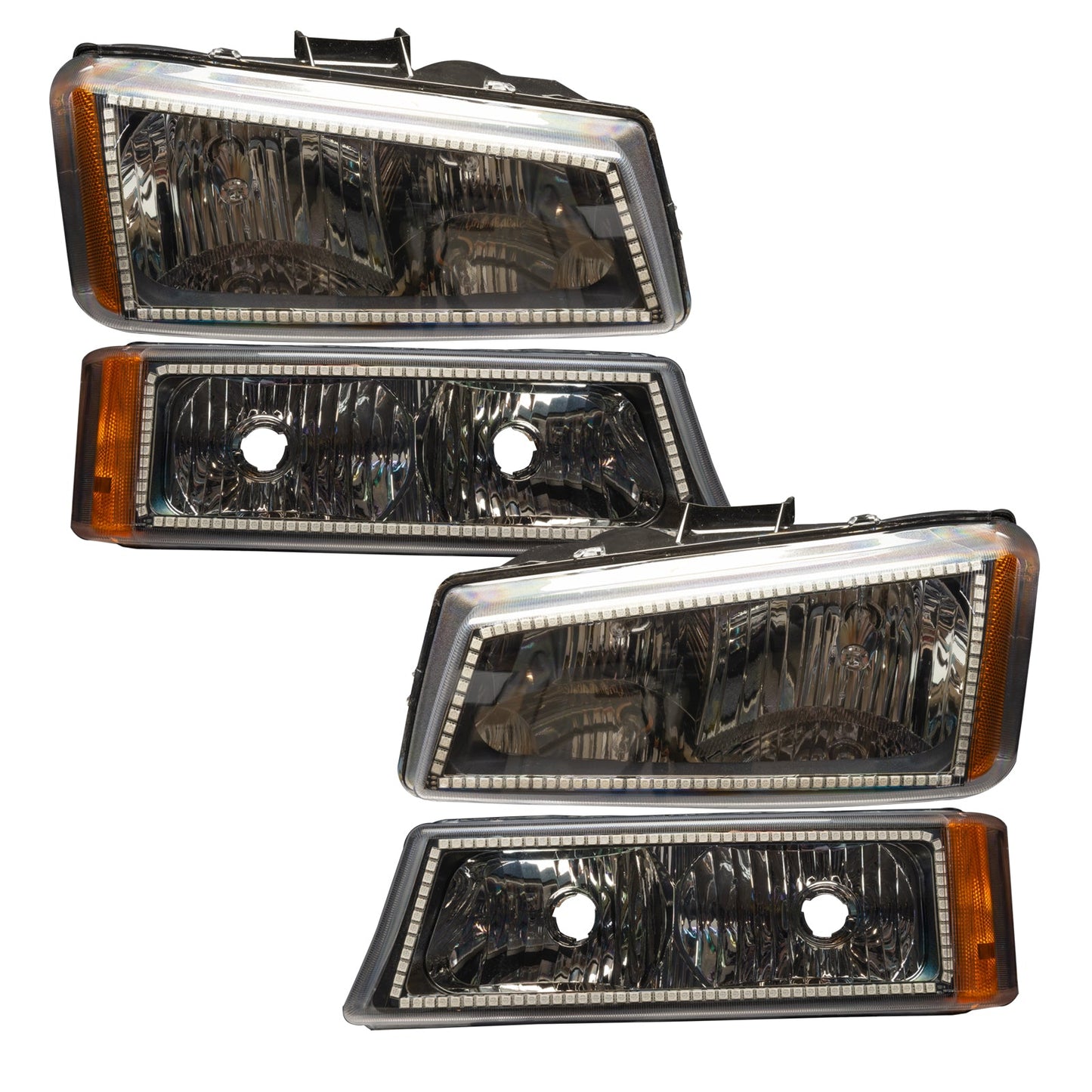 Pre-Assembled LED Halo Headlights w/ Parking Lights <br>03-06 Chevy Silverado