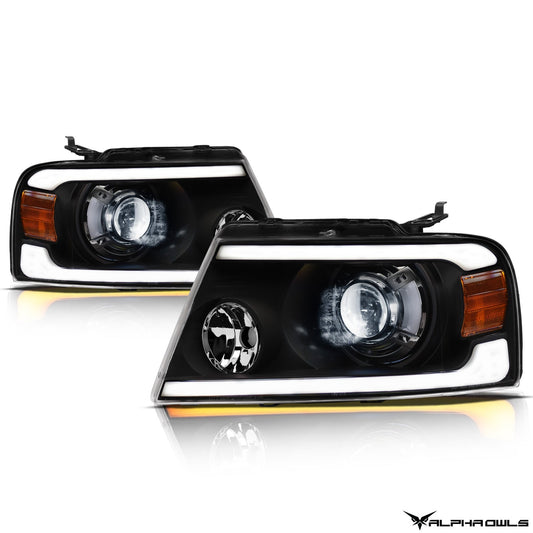 SQX Series LED Sequential Projector Headlights <br> 04-08 Ford F-150