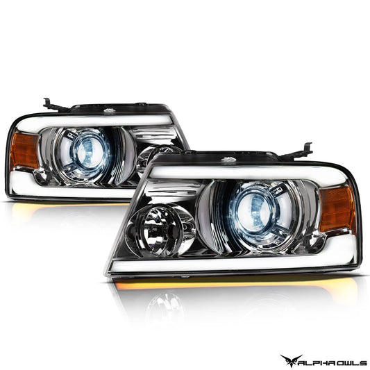 SQX Series LED Sequential Projector Headlights <BR> 04-08 Ford F-150