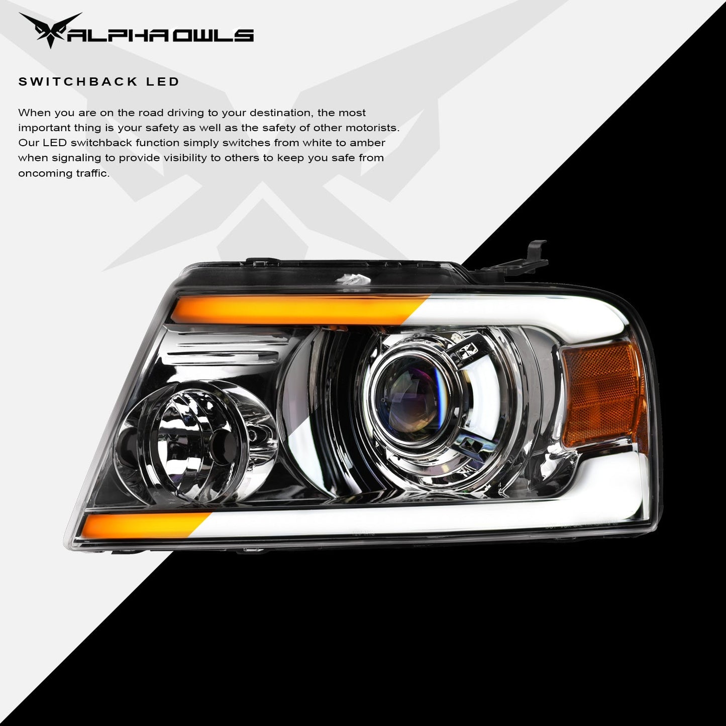 SQX Series LED Sequential Projector Headlights <BR> 04-08 Ford F-150