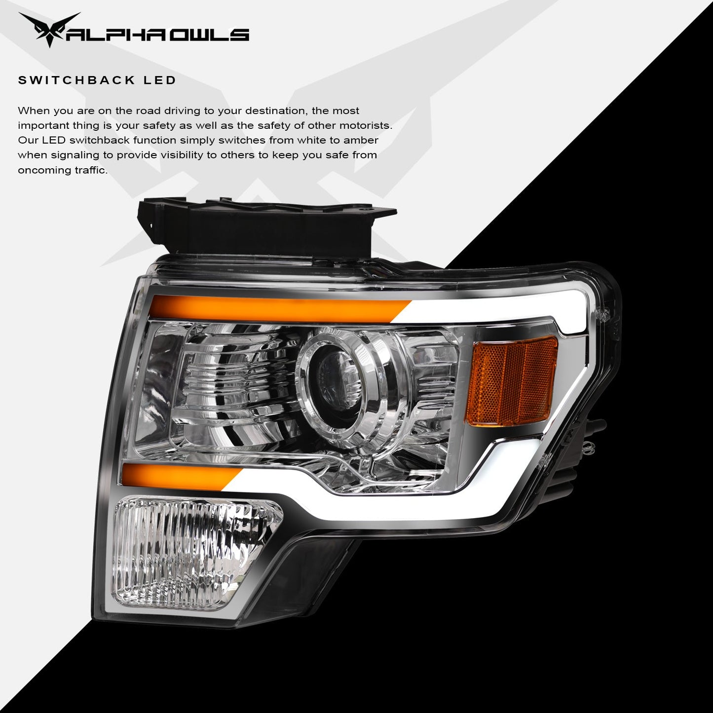 SQX Series LED Sequential Projector Headlights <br> 09-14 Ford F-150