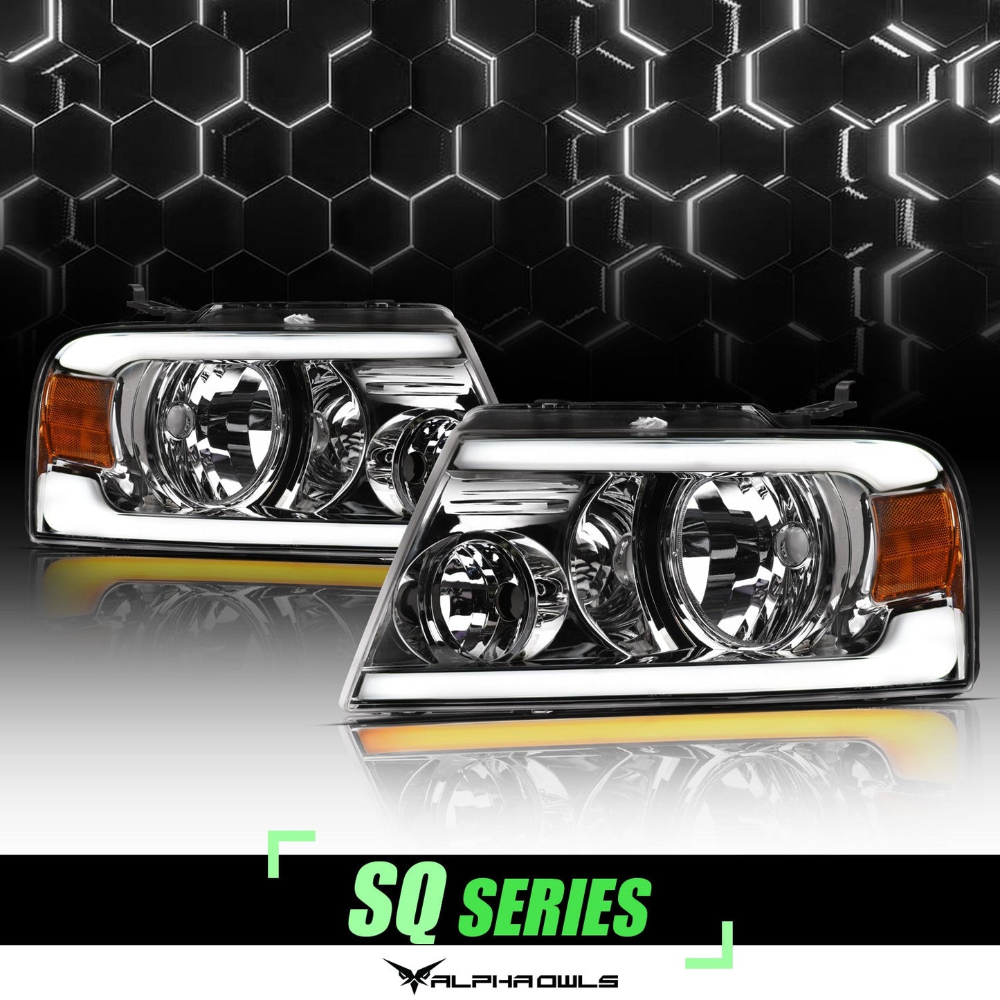 SQ Series Sequential Headlights W/LumenX Light Bar <br> 04-08 Ford F-150