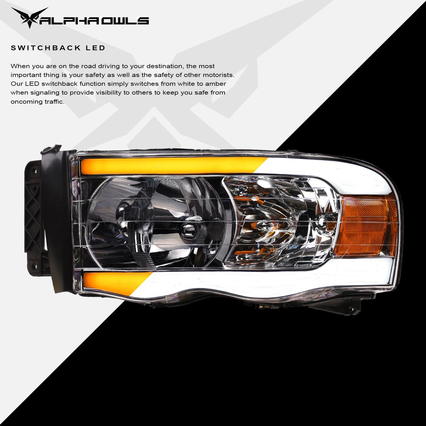 SQ Series Sequential Headlights W/LumenX Light Bar <br> 02-05 Dodge Ram 1500