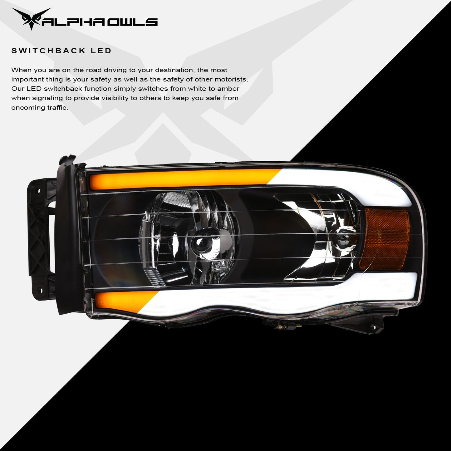 SQ Series Sequential Headlights W/LumenX Light Bar <br> 02-05 Dodge Ram 1500