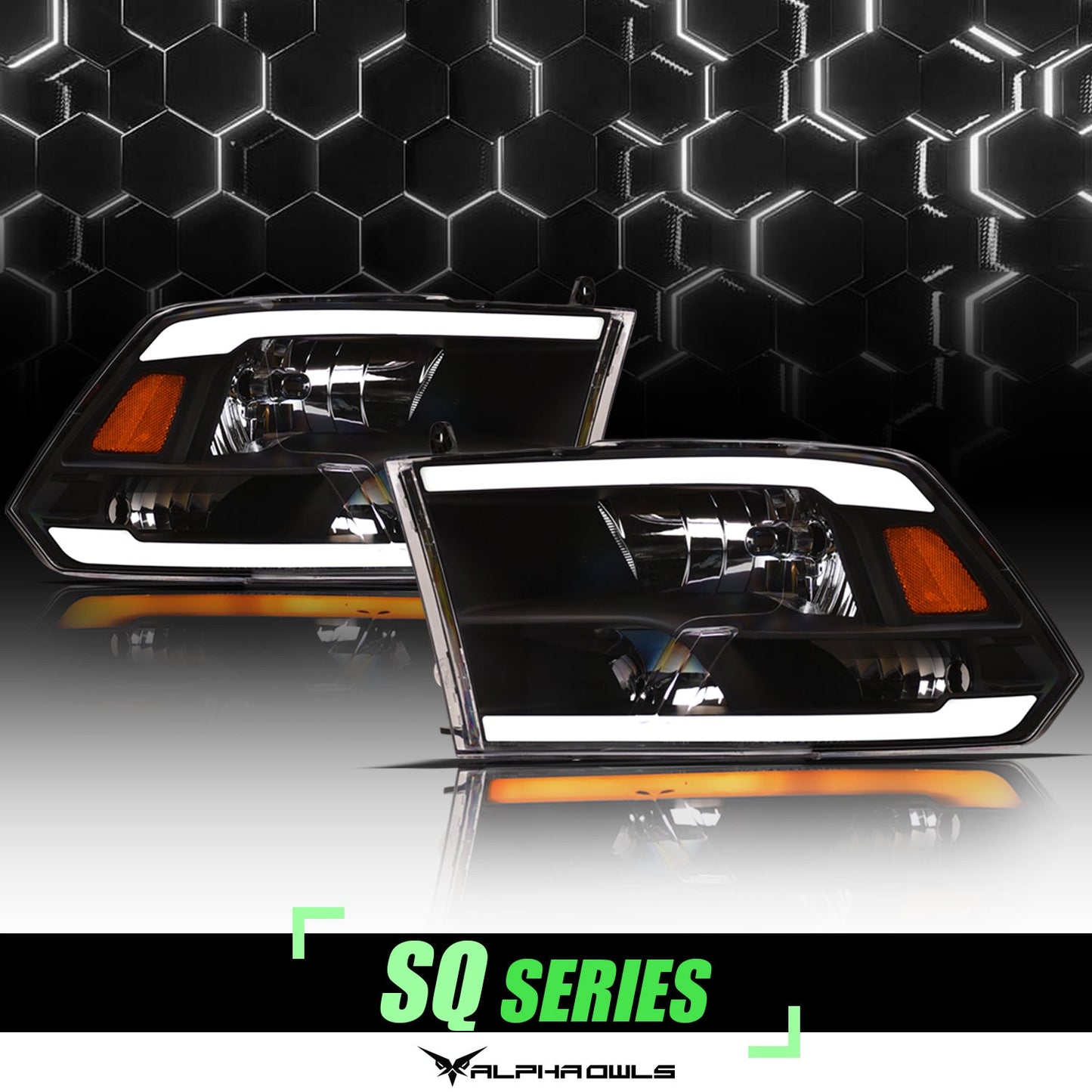 SQ Series Sequential Headlights w/ LumenX Light Bar <br>09-10 Dodge Ram 1500