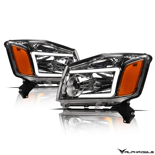 SQ Series Sequential Headlights W/LumenX Light Bar <BR> 04-05 Nissan Titan