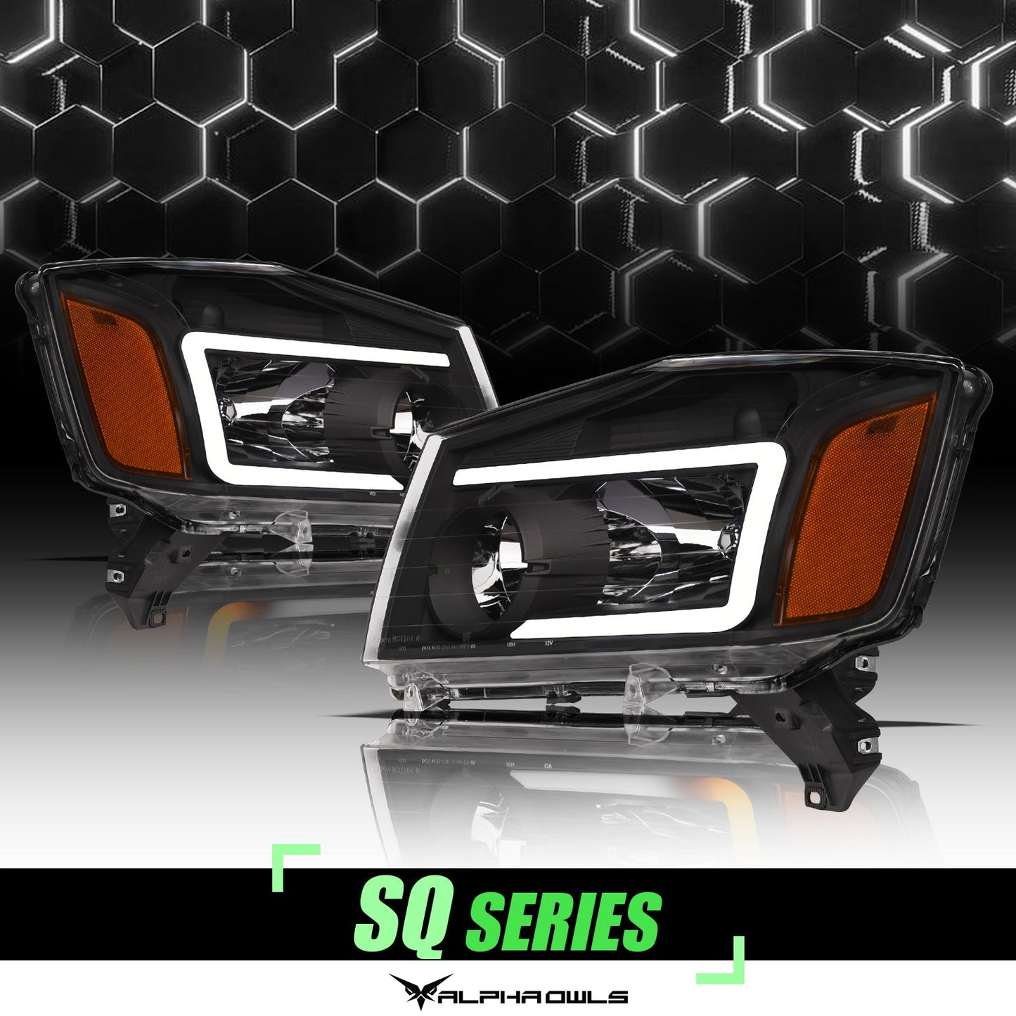 SQ Series Sequential Headlights W/LumenX Light Bar <BR> 04-05 Nissan Titan