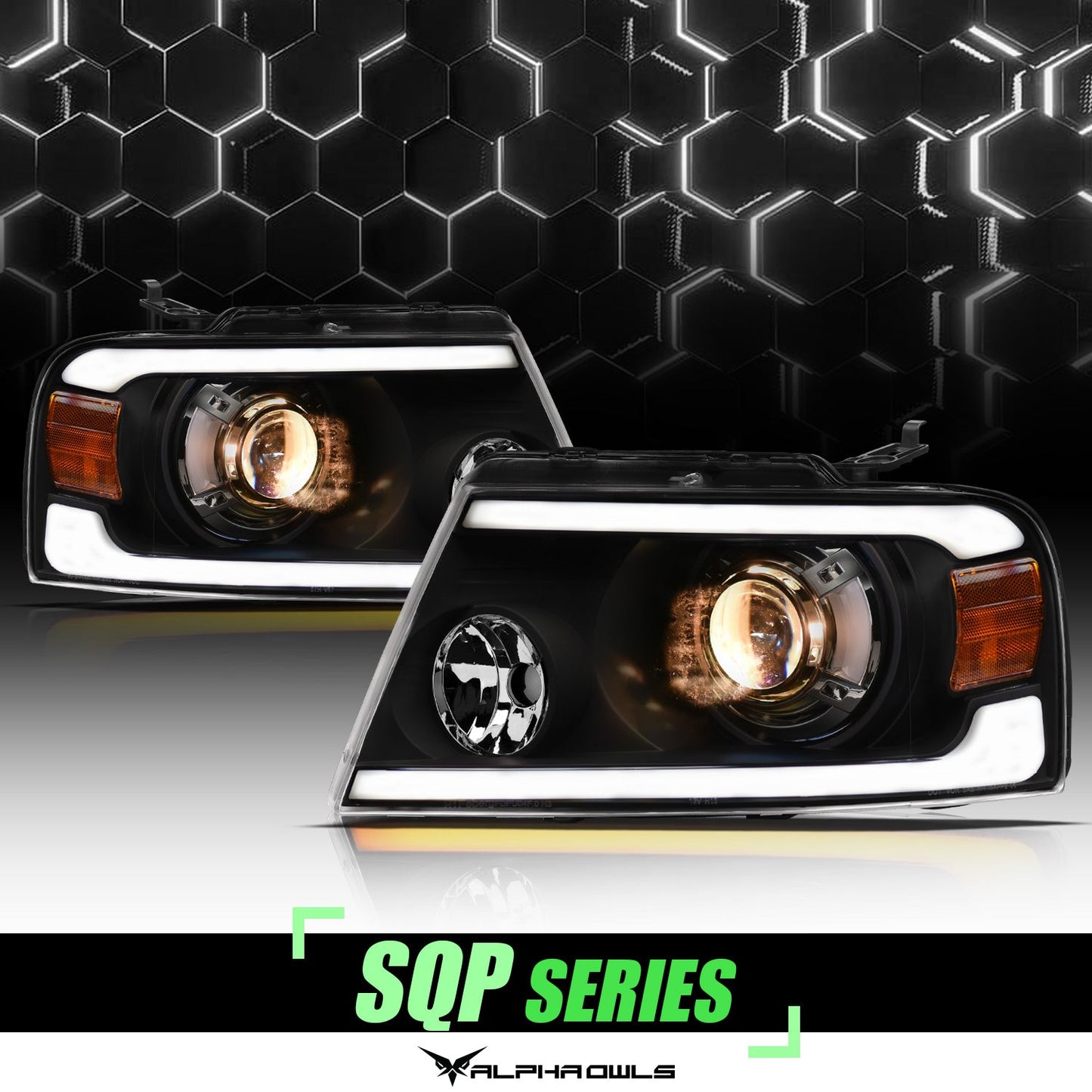 SQP Series Sequential Projector Headlights <br> 04-08 Ford F-150