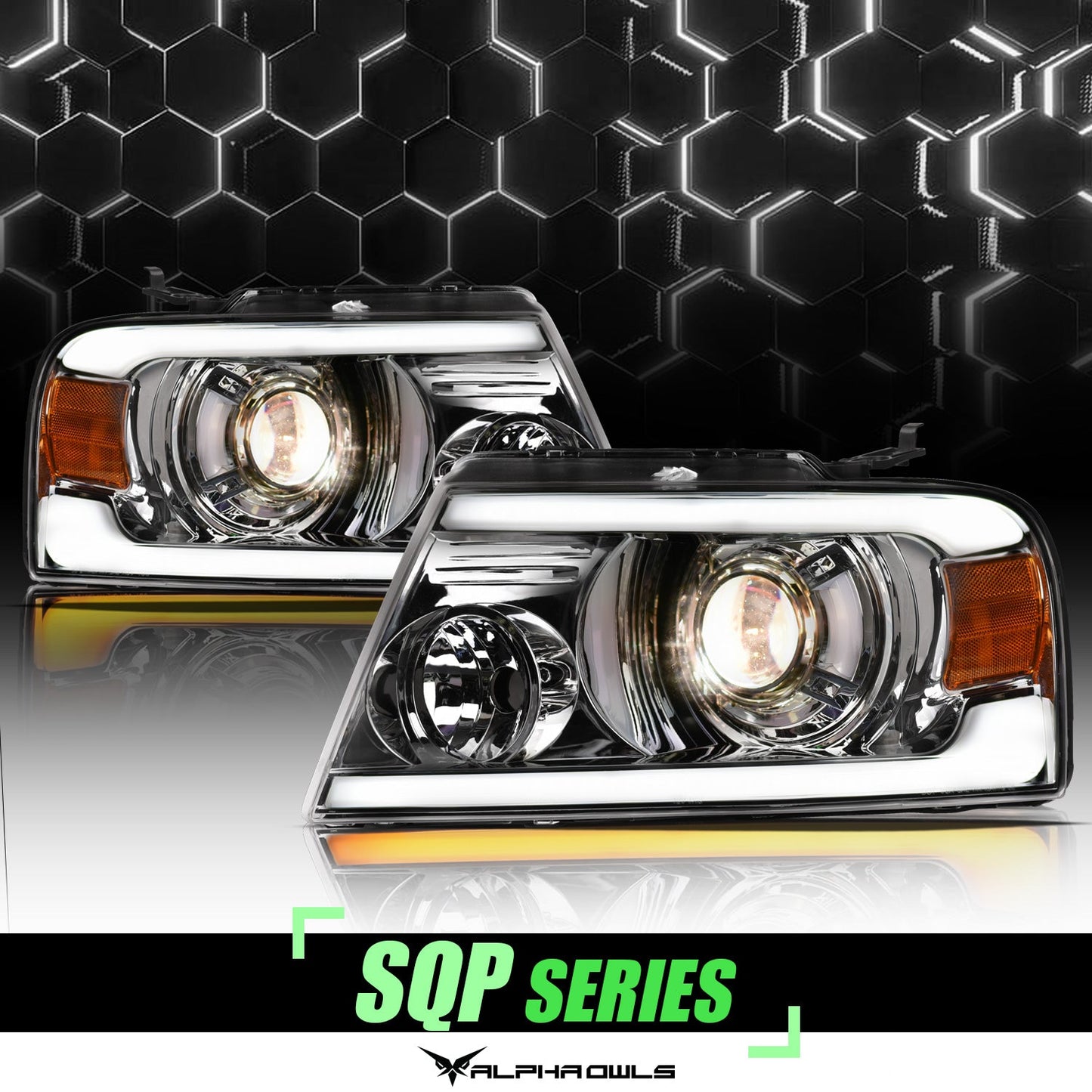 SQP Series Sequential Projector Headlights <br> 04-08 Ford F-150