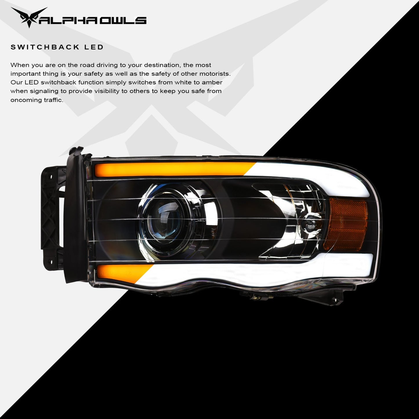 SQP Series Sequential Projector Headlights <br> 02-05 Dodge Ram 1500