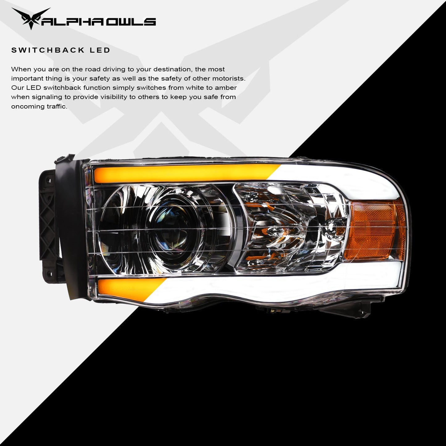 SQP Series Sequential Projector Headlights <br> 02-05 Dodge Ram 1500