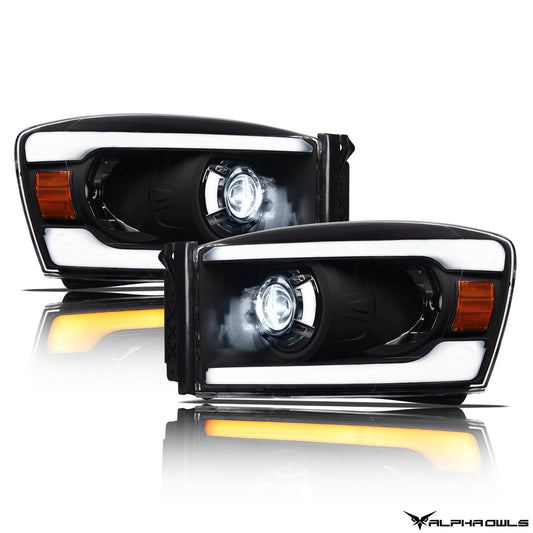 SQX Series LED Sequential Projector Headlights <BR> 06-09 Dodge Ram 1500 2500 3500