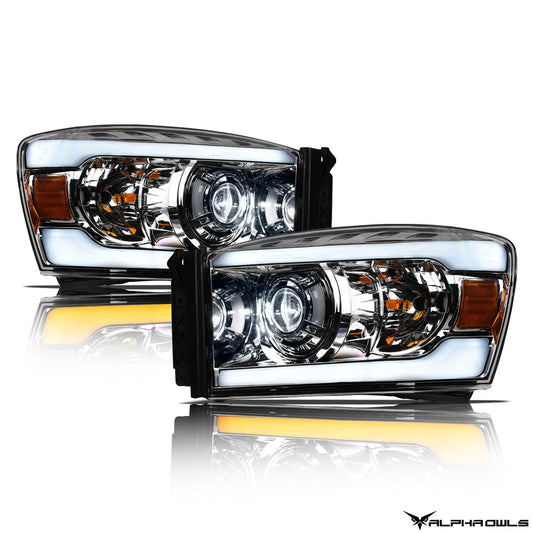 SQX Series LED Sequential Projector Headlights <BR> 06-09 Dodge Ram 1500 2500 3500